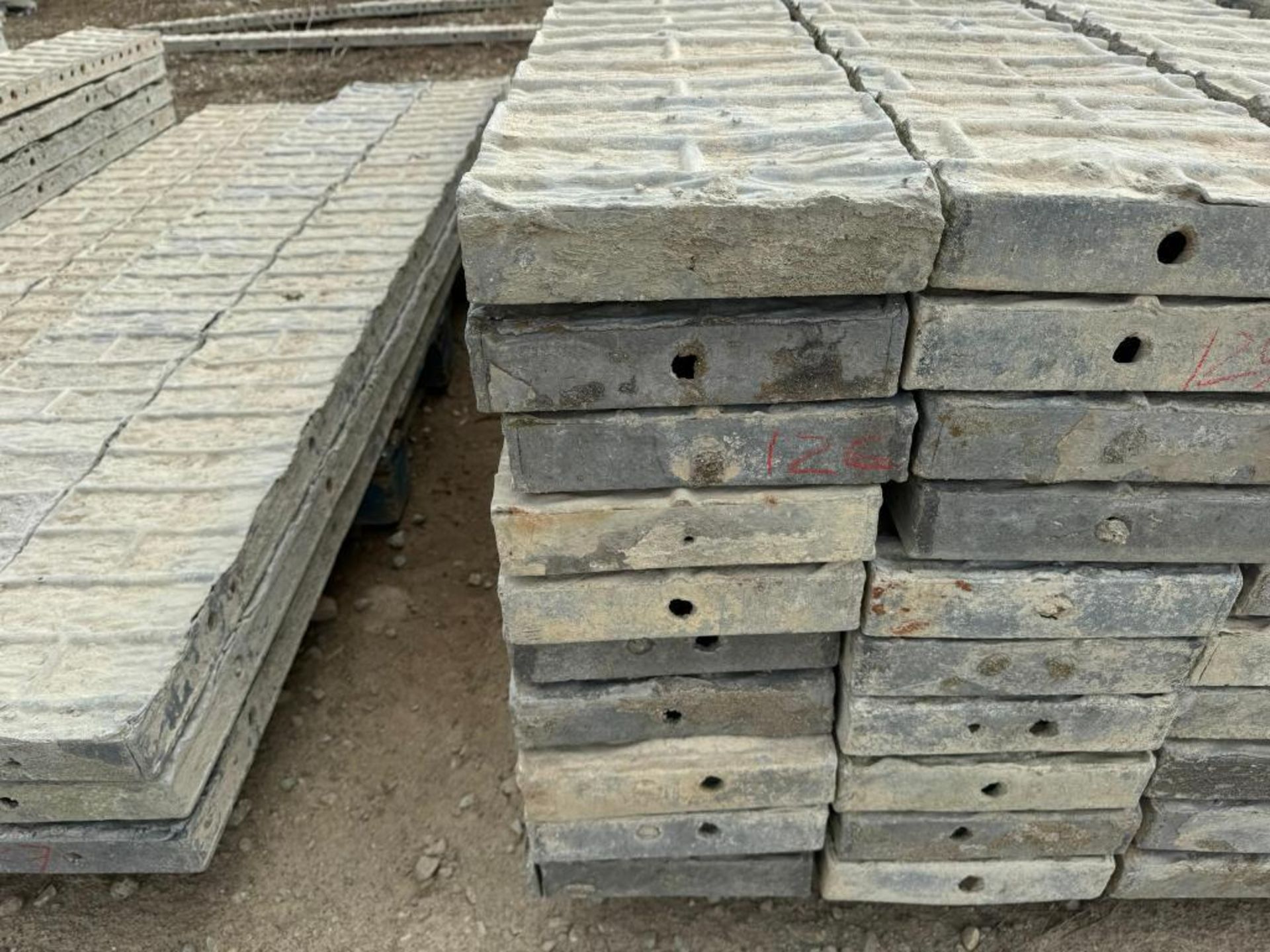 (10) 10" x 8' Textured Brick Aluminum Concrete Forms - Image 2 of 4