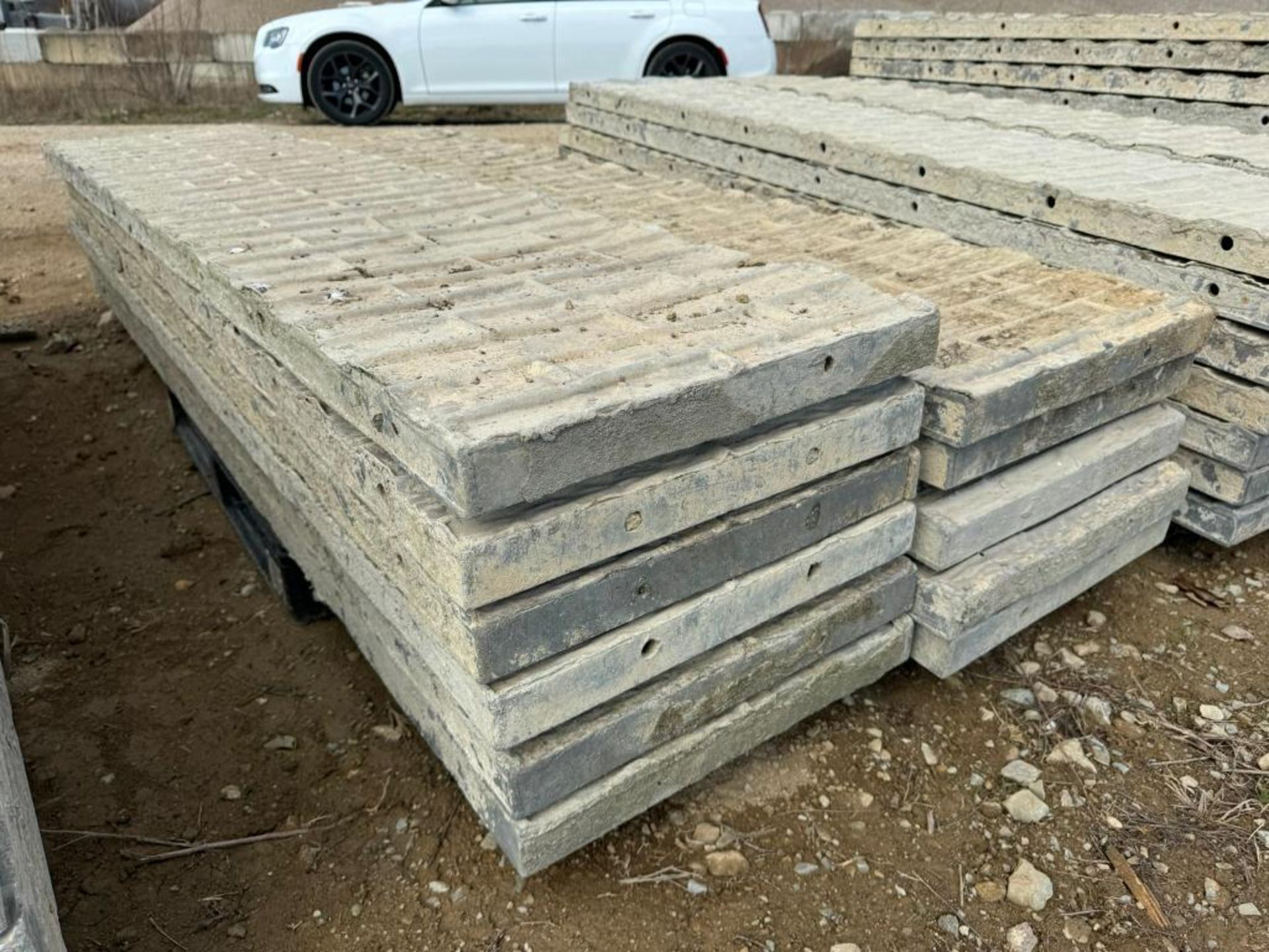 (11) 20" x 8' Textured Brick Aluminum Concrete Forms - Image 4 of 5
