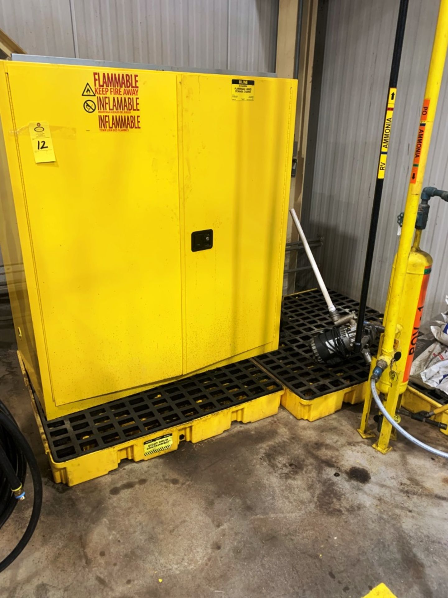 Yellow 2-Door Flammable Cabinet, 65" high X 5' long X 3' wide (Required Loading Fee $75.00 - Rigger:
