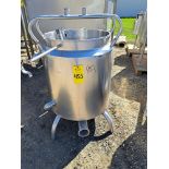 Crepaco Stainless Steel Jacketed Tank, Ser. # C.5828, heat exchange jacket, 75 psig, 24" diameter