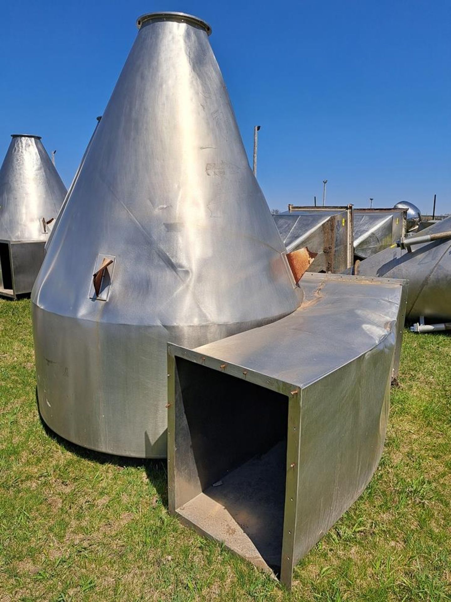 Stainless Steel Exhaust Cone, 9" wide X 10' tall (Required Loading Fee: $75.00) NO HAND CARRY (Price - Image 2 of 2