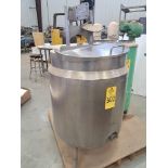 Stainless Steel Mix Tank, 24" diameter X 26" deep, 1/2 removable lid, stainless steel mix arm (no