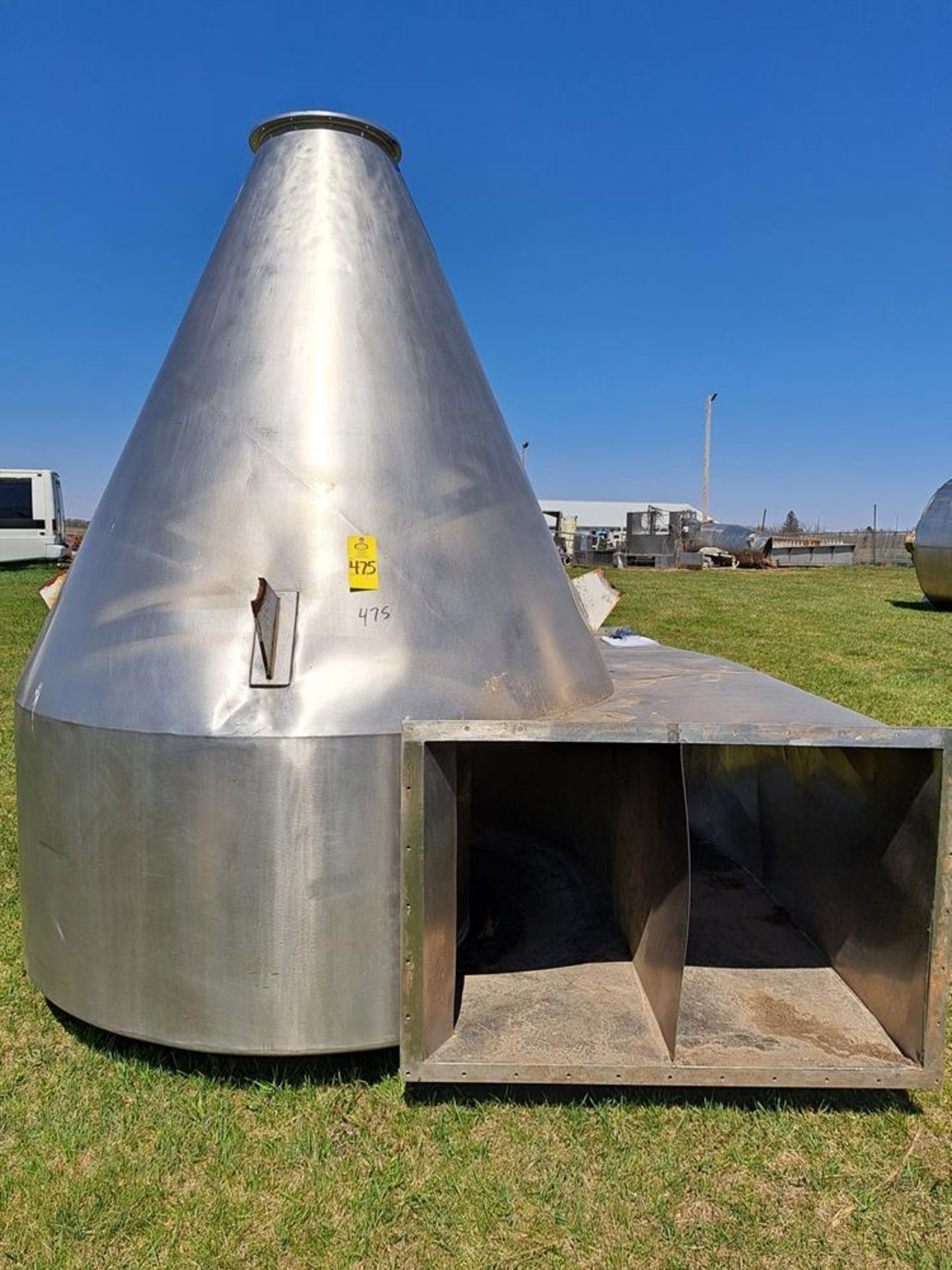Stainless Steel Exhaust Cone, 9" wide X 10' tall (Required Loading Fee: $75.00) NO HAND CARRY (Price