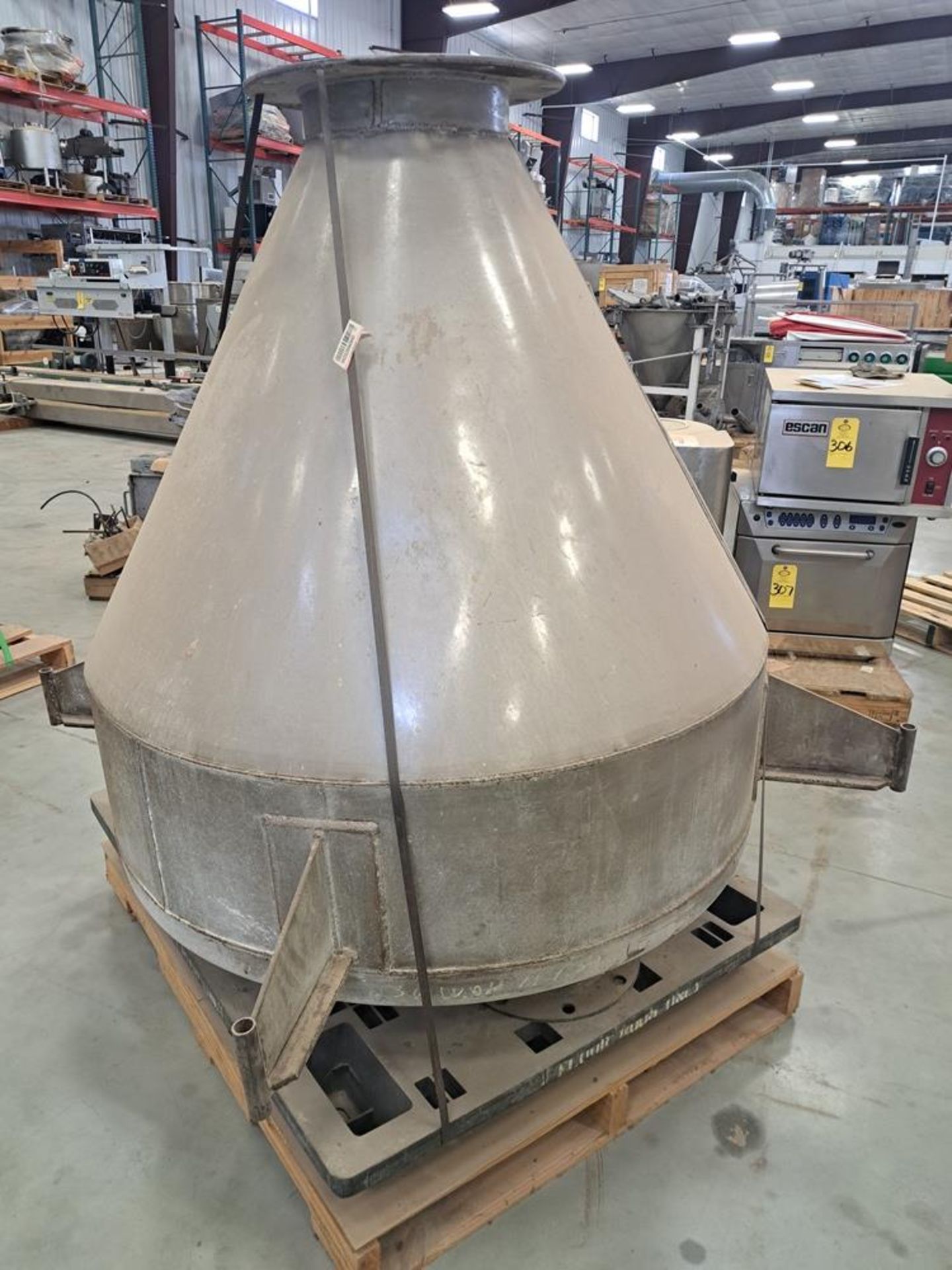 Stainless Steel Cone Hopper, 48" diameter X 53" deep (Required Loading Fee: $25.00) NO HAND CARRY ( - Image 2 of 2