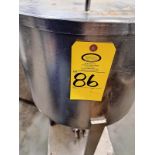 Portable Stainless Steel Mix Tank, 20" diameter X 24" deep cone bottom, 1" outlet on 1 h.p. positive