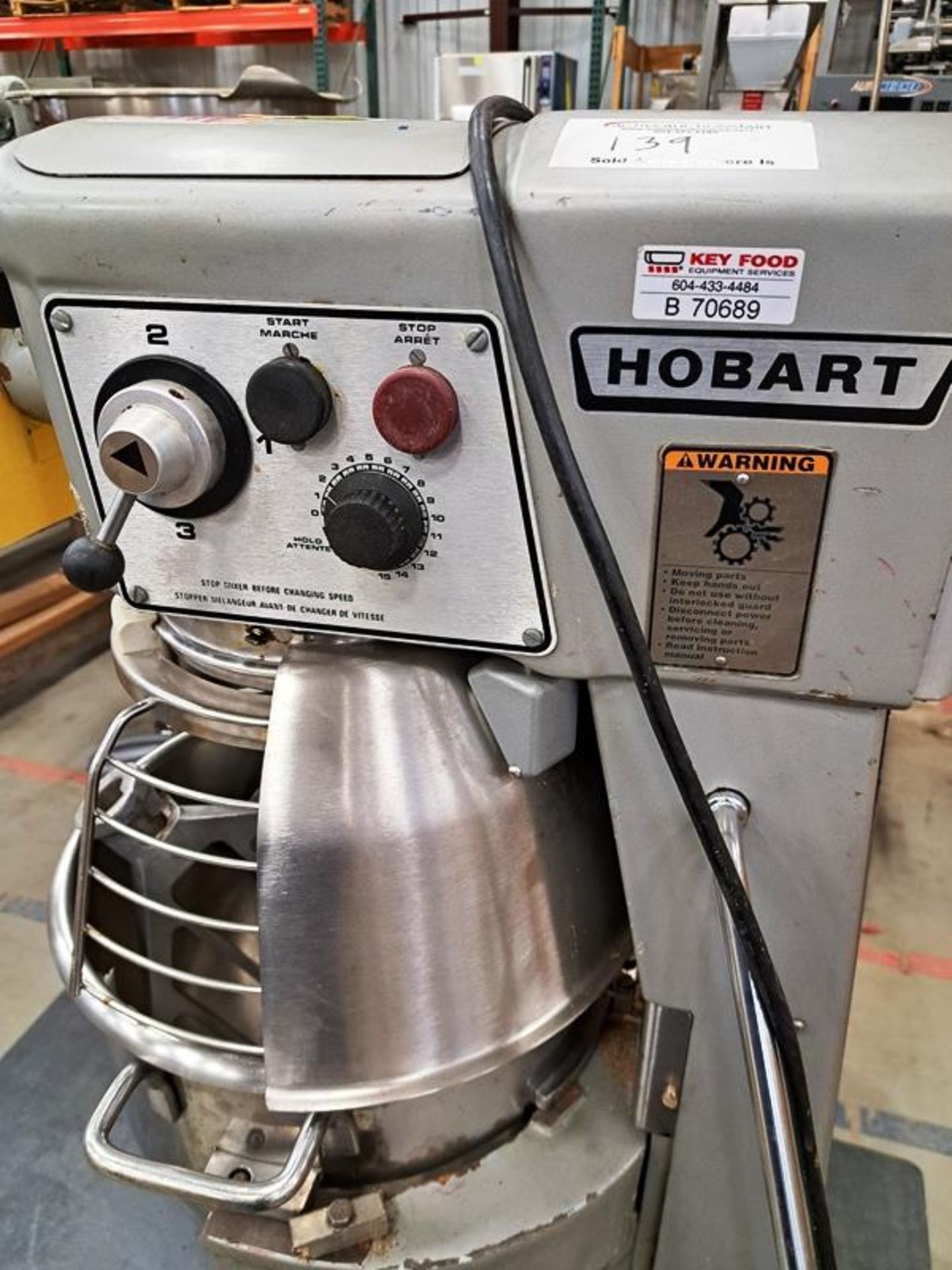 Hobart Mdl. D-300T Stand Mixer, 30 quart, Ser. #99-230-017, with paddle, dough hook and whisk ( - Image 4 of 5