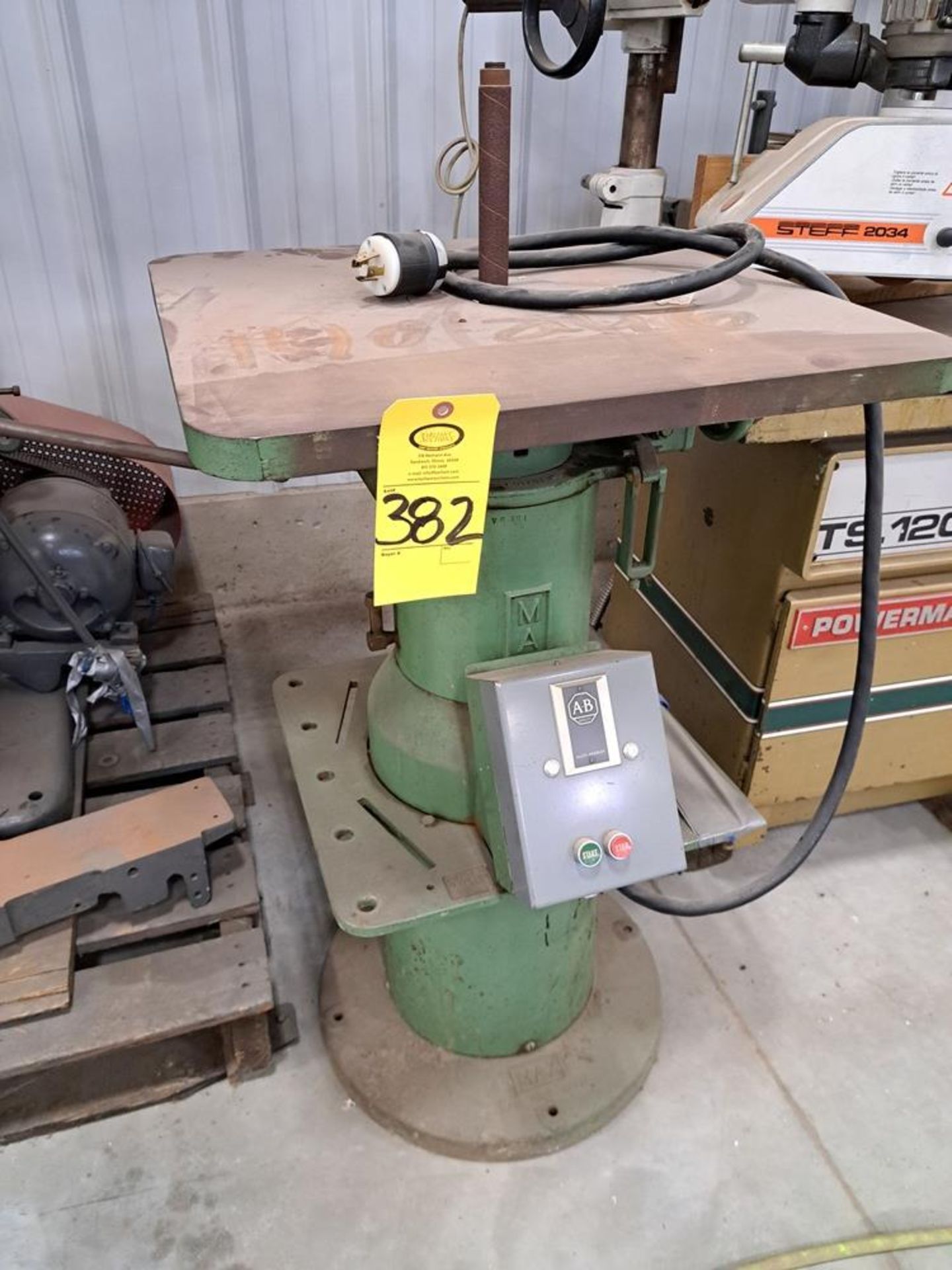 MAX Rotary Sander, 24" X 24" table, center spindle, 220 volts, 3 phase