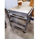 Portable Cart, 27" wide X 29" long X 32" tall, 3-shelves spaced 8" apart with (3) 26 1/2" X 26 1/