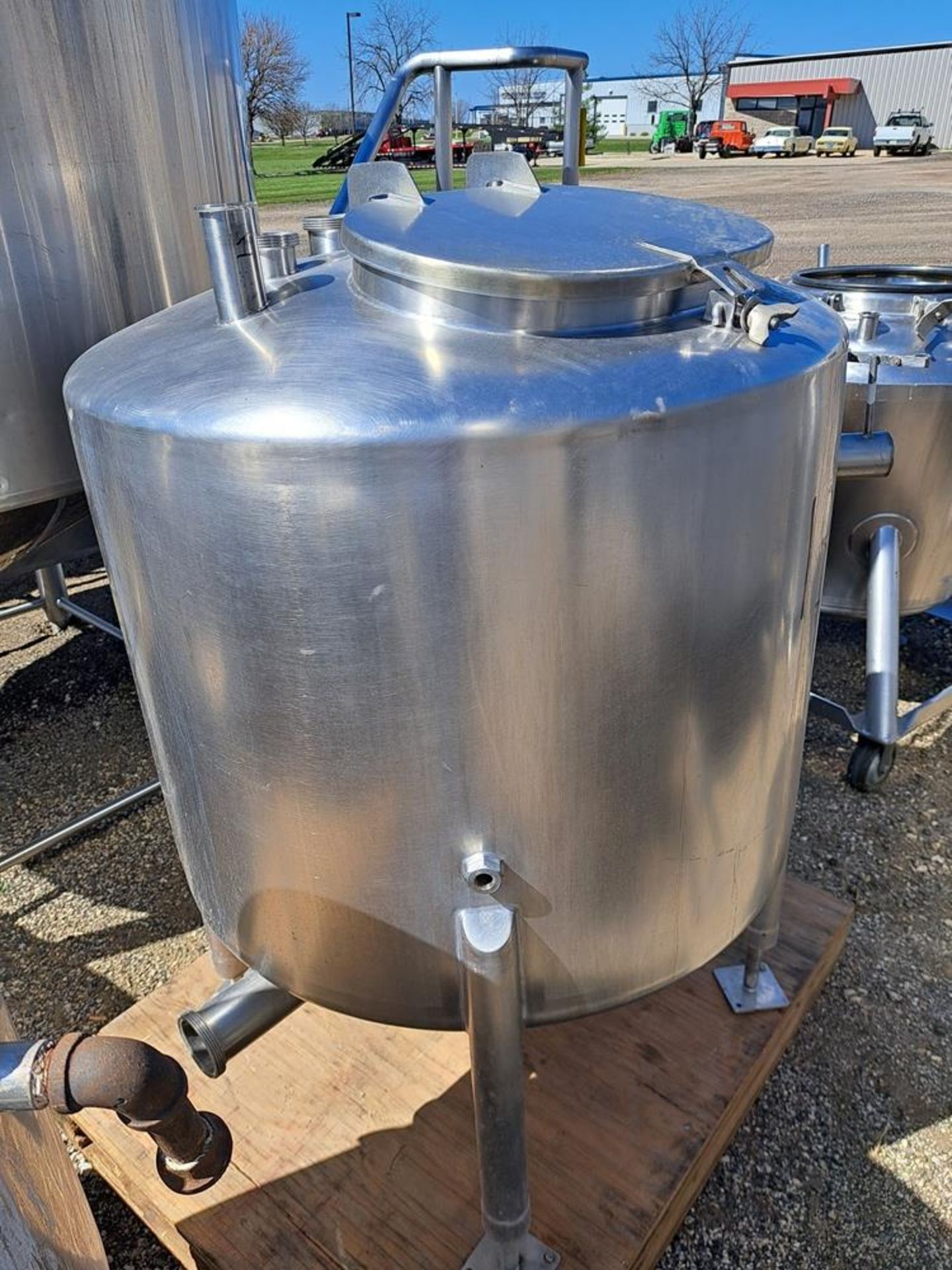 Stainless Steel Single Wall Tank, 36" diameter X 36" deep, top inlets 1", 2", 2 1/2" bottom - Image 2 of 4