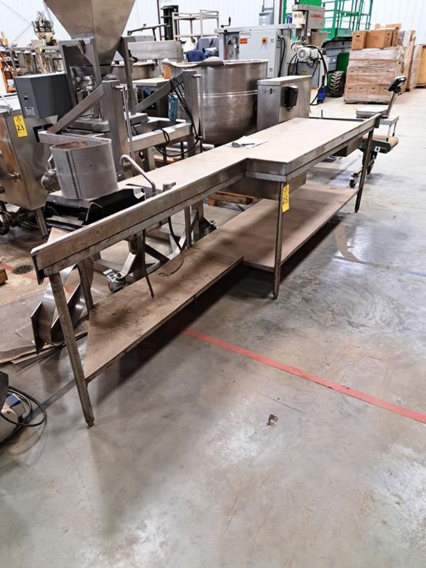 Stainless Steel Table with sink, 32" wide X 12' long, 4" backsplash (Required Loading Fee: $50.00)