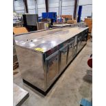 Stainless Steel Cabinet with sink, refrigerated, 26" wide X 13' long, 3-refrigerated doors, 2-door