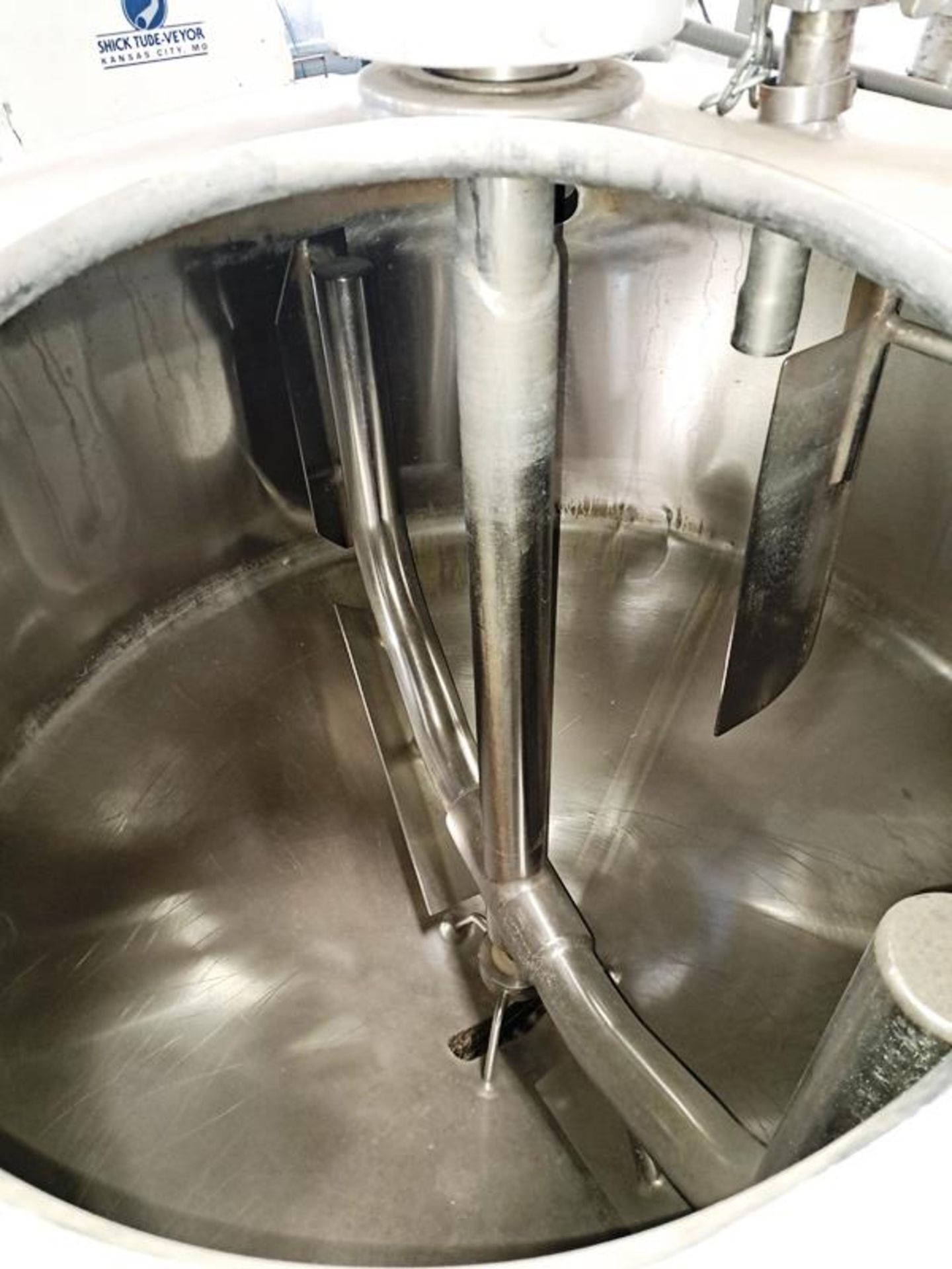 APV Crepaco Mdl. CCA Stainless Steel Wall Tank, 52" diameter X 46" deep with top mounted mixer on - Image 6 of 7