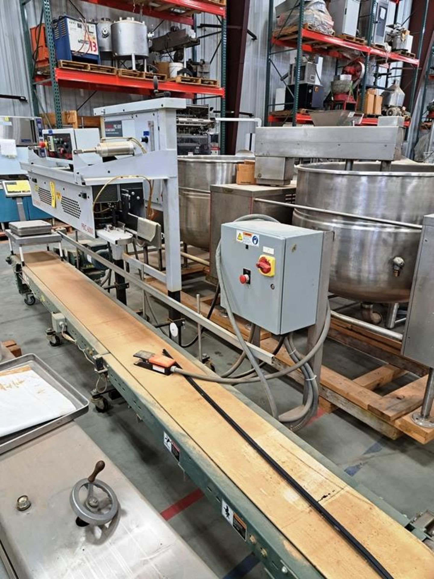 Fischbein Mdl. PBC6000 Continuous Band Sealer, manual controls, digital PBC151111101 readout, 12"