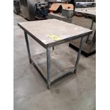 Stainless Steel Table Top, 30" wide X 36" long X 34" tall galvanized legs and shelf (Required