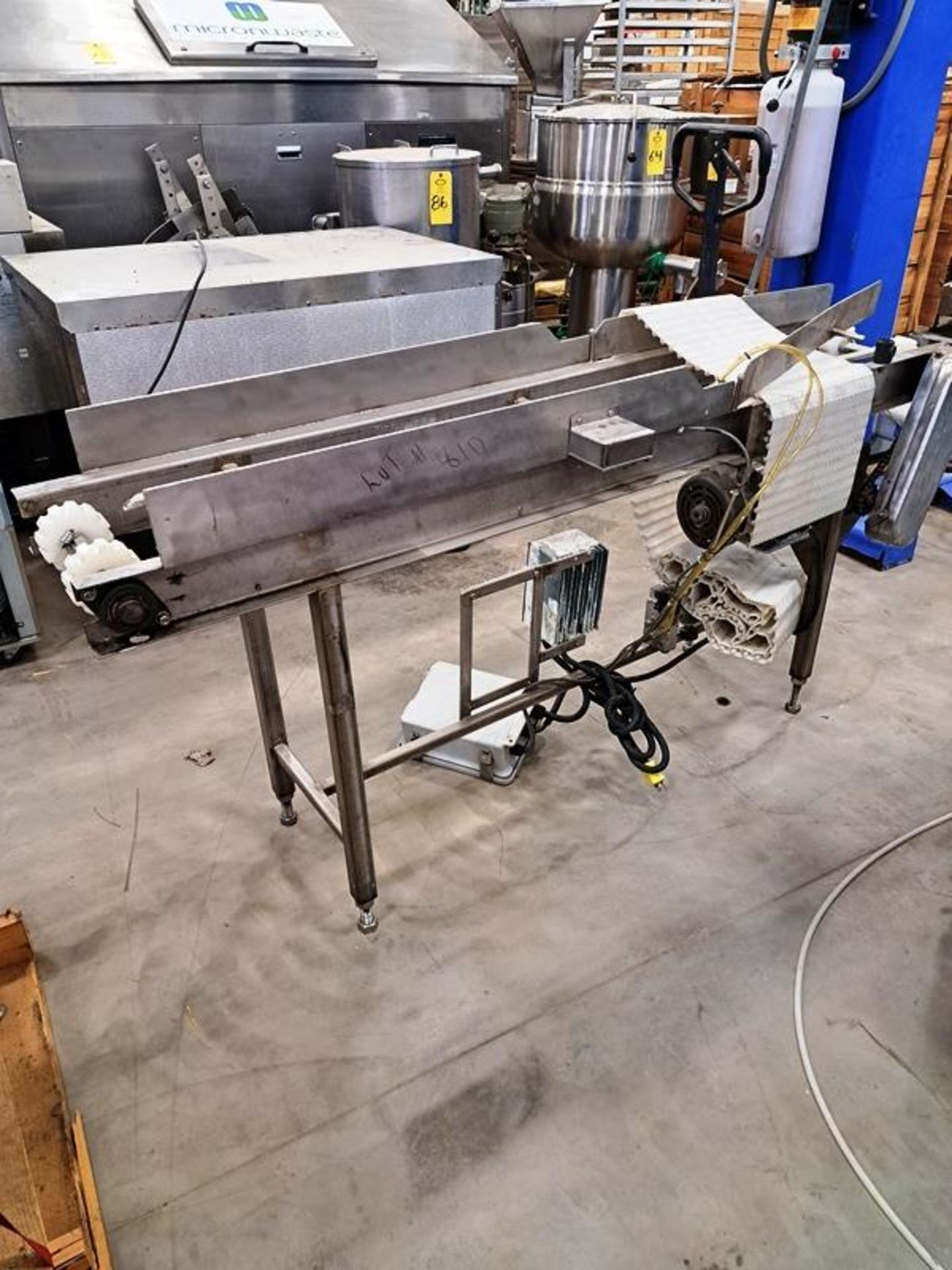 Stainless Steel Transfer Conveyor, 12" wide X 6' long plastic belt, SECO Bronco DC Speed Control ( - Image 2 of 2