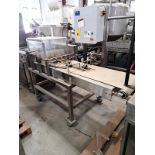 Food Machine Automation Mdl. 16X157PYR2 Conveyorized Slitter, Ser. #05-425-03, 2-blades spaced at 6"