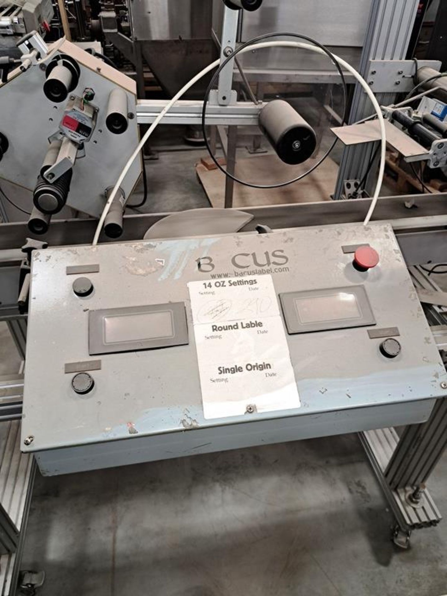 Abacus Inline Double Labeler, 6" wide X 8' long conveyor on portable stand, 120 volts - Image 4 of 4