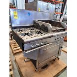 Quest 4-Burner Stove, Grill, Oven, gas fired, 4' wide X 3' deep X 58" tall (Required Loading Fee: $