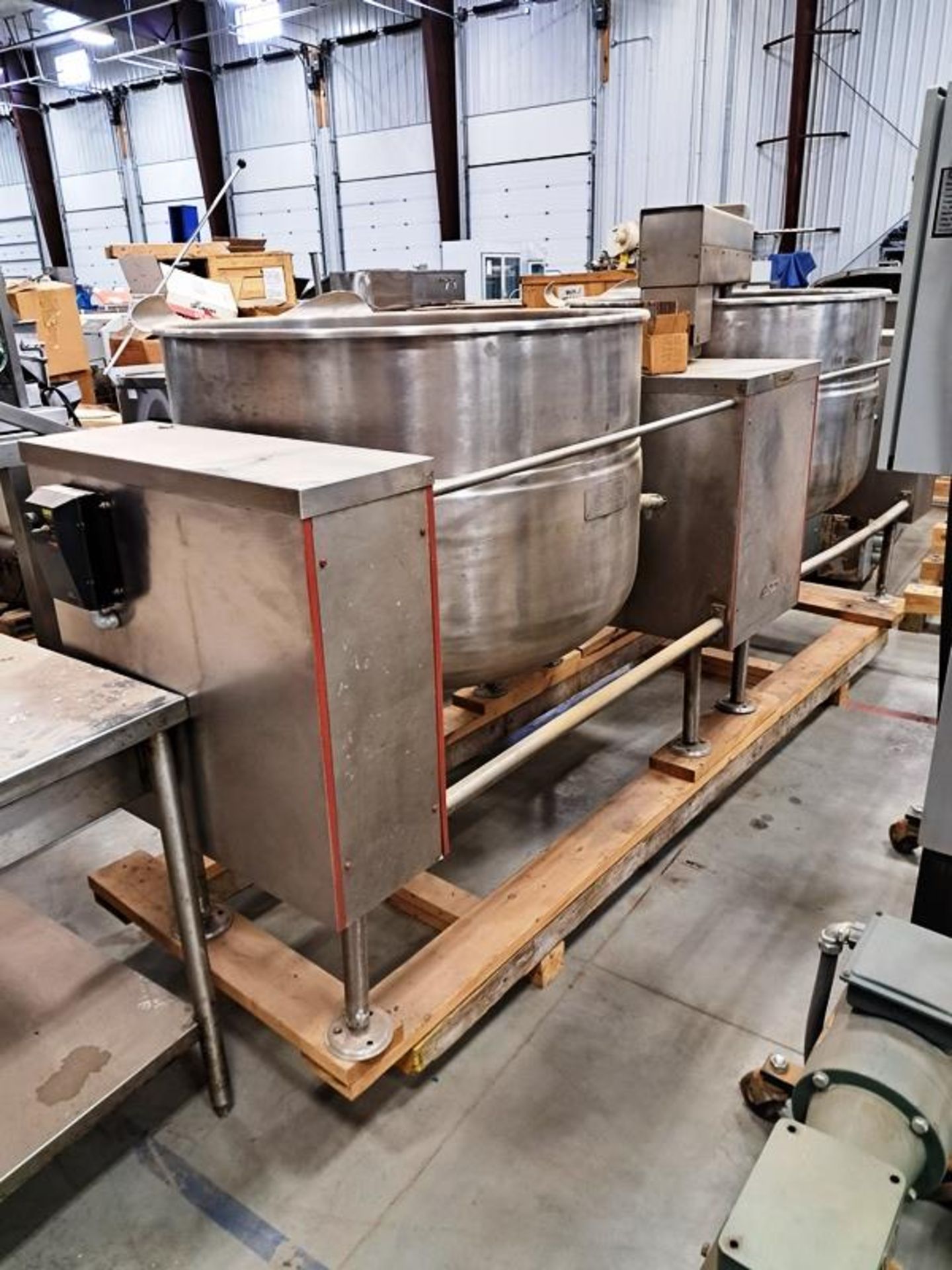 Cleveland Mdl. TMKD-125T Double Stainless Steel Kettles, 2/3 jacketed, (1) with mixer and side - Image 9 of 13