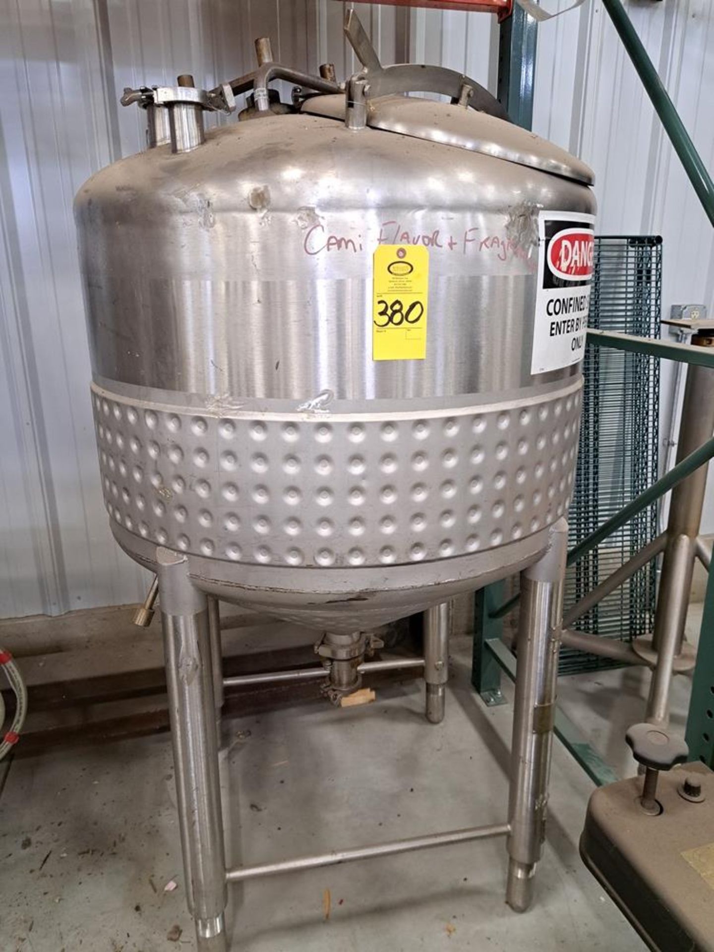 Crepaco Mdl. B Stainless Steel Jacketed Mix Tank, 36" diameter X 40" deep, 3" bottom outlet, Ser. #