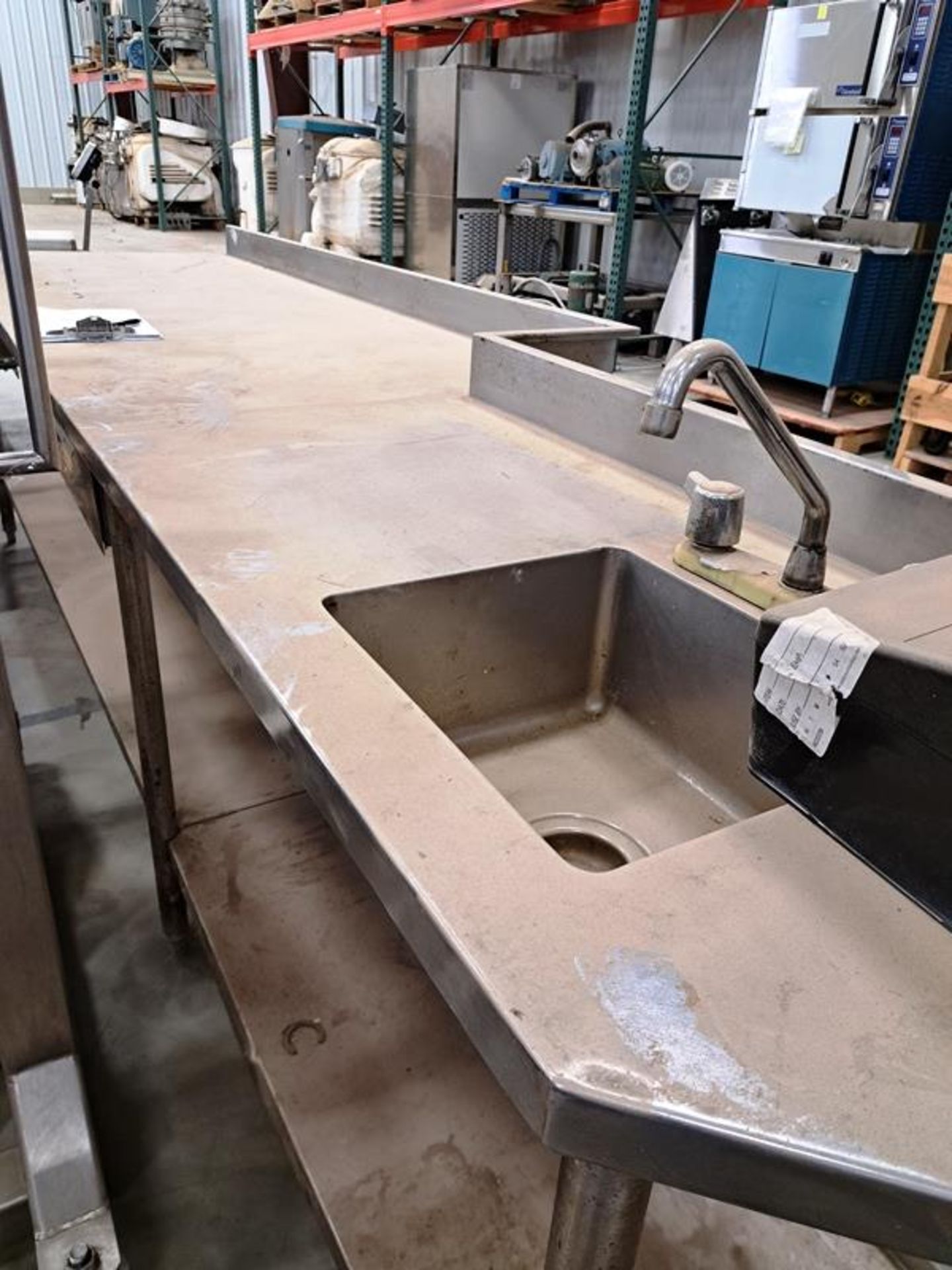 Stainless Steel Table with sink, 32" wide X 12' long, 4" backsplash (Required Loading Fee: $50.00) - Image 3 of 3