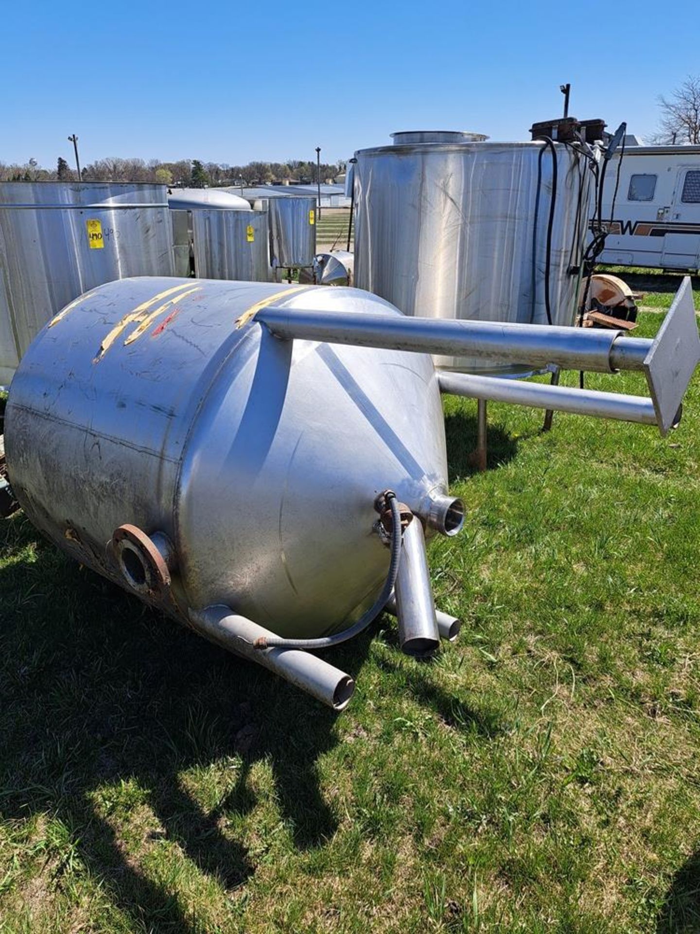 Stainless Steel Single Wall Mix Tank, 48" diameter X 60" deep with mixer on 230/460 volt motor, 9' - Image 3 of 4