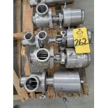 Lot of (4) Stainless Steel Pneumatic Pumps (Required Loading Fee: $15.00) NO HAND CARRY (Price Is