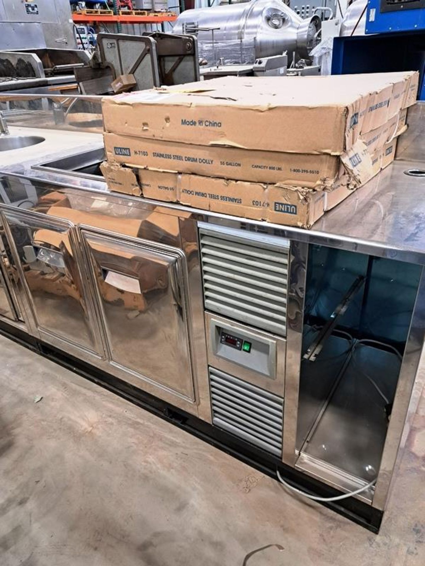 Stainless Steel Cabinet with sink, refrigerated, 26" wide X 11' long, 2-refrigerated doors, 2-door - Image 4 of 6
