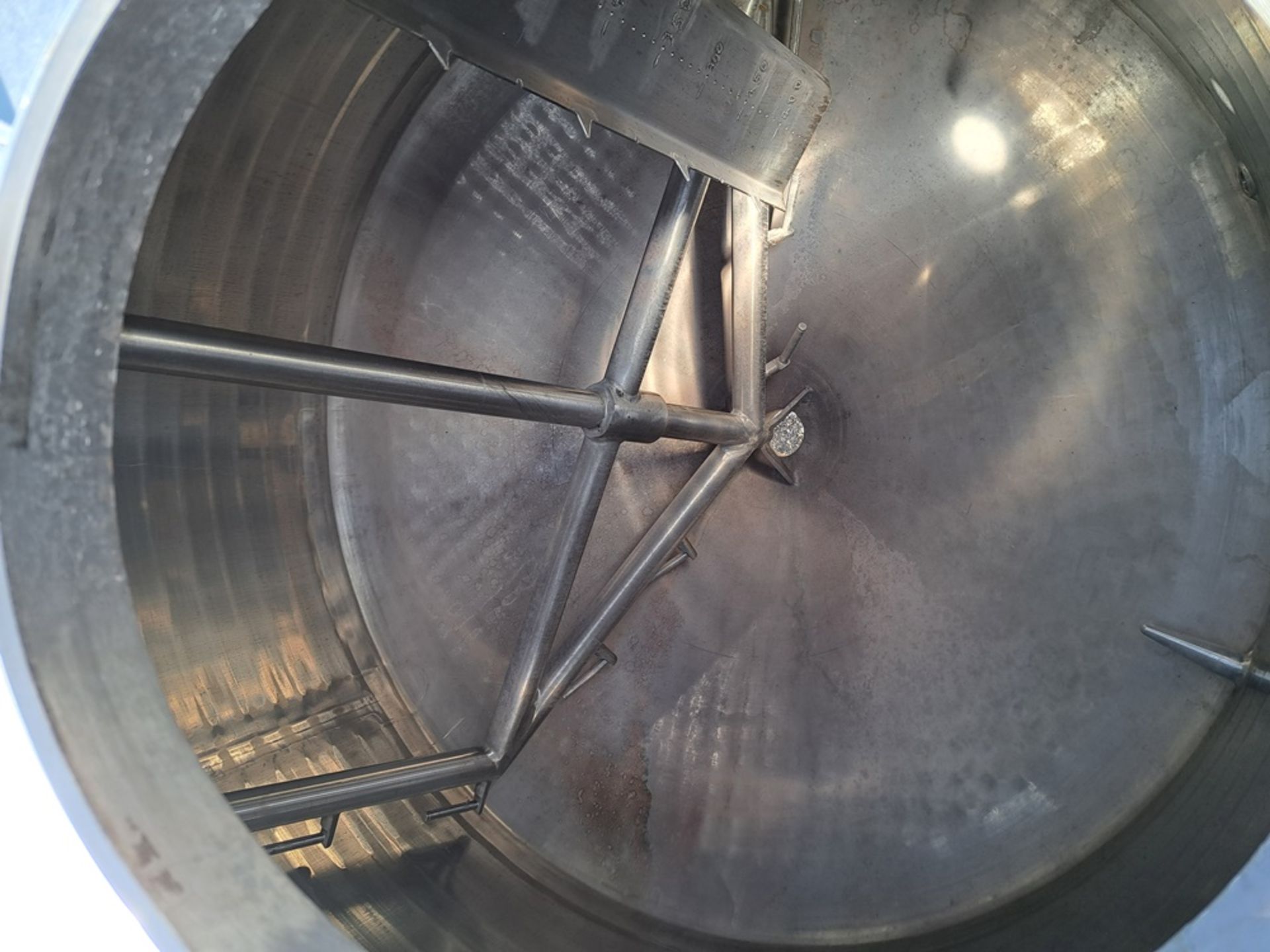 Walker Stainless Steel Jacketed Mix Tank with mixer, (no motor), 5' diameter X 5' deep cone - Image 6 of 6