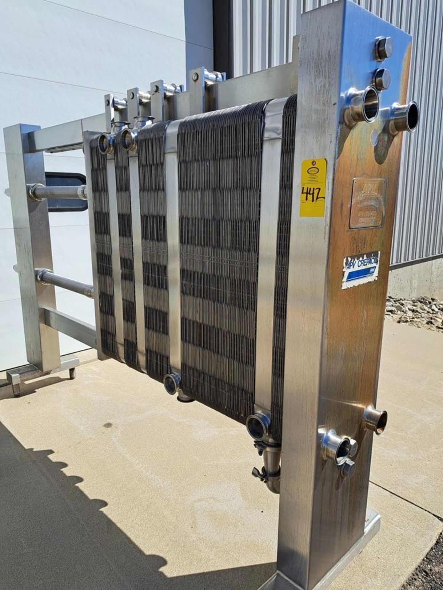 APV Crepaco Mdl. 310 Stainless Steel Expandable Heat Exchanger, Ser. #19696, 5' of usable space,