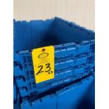 Monoflo Plastic Totes with folding lids, 20" X 14" X 12" (Required Loading Fee: $25.00) NO HAND