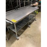 Stainless Steel Top Table, galvanized bottom shelf, 30" X 84" X 36"