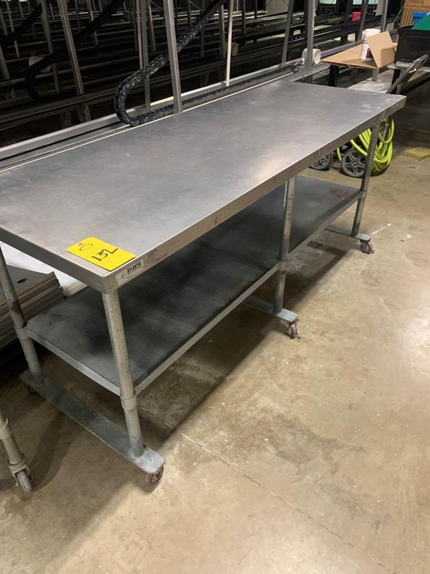 Stainless Steel Top Table, galvanized bottom shelf, 30" X 84" X 36" (Required Loading Fee: $10.00)