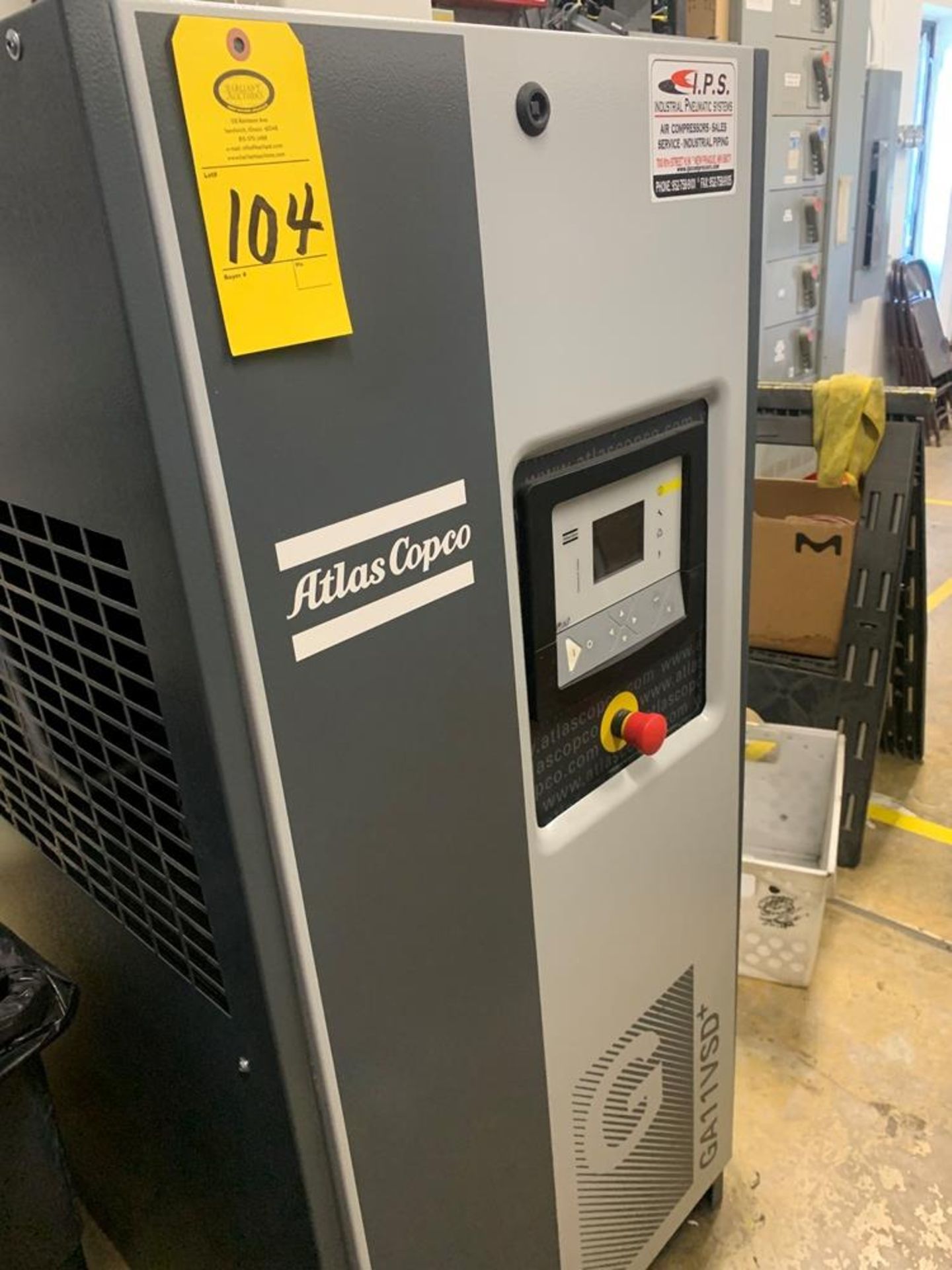 Atlas Copco Mdl. GA11VSDT Rotary Screw Air Compressor, Ser. #AP1266937, 15 h.p., 230 volts, 3 - Image 2 of 6