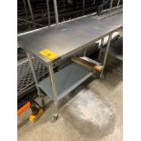 Stainless Steel Top Table, galvanized bottom shelf, 4' X 2' X 38" (Required Loading Fee: $10.00)