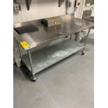 Stainless Steel Portable Table, 72" X 29" X 38", 4" back splash