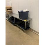 Table, stainless steel top, galvanized bottom shelf, 8' X 2' X 34" (Required Loading Fee: $25.00) NO