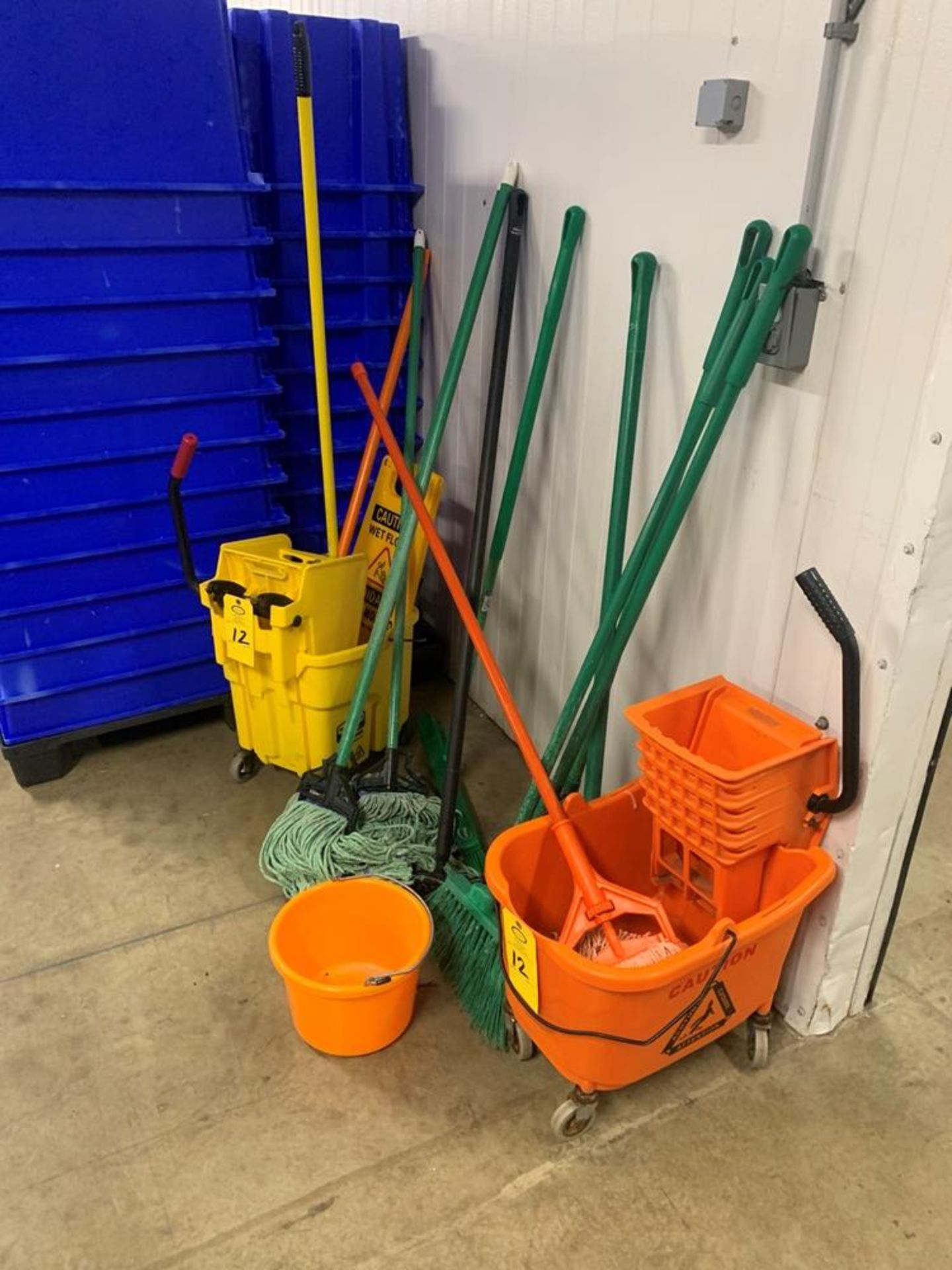 Lot (2) Mop Bucket, Mops and Brooms (Required Loading Fee: $15.00) NO HAND CARRY (Price Is For - Image 2 of 4
