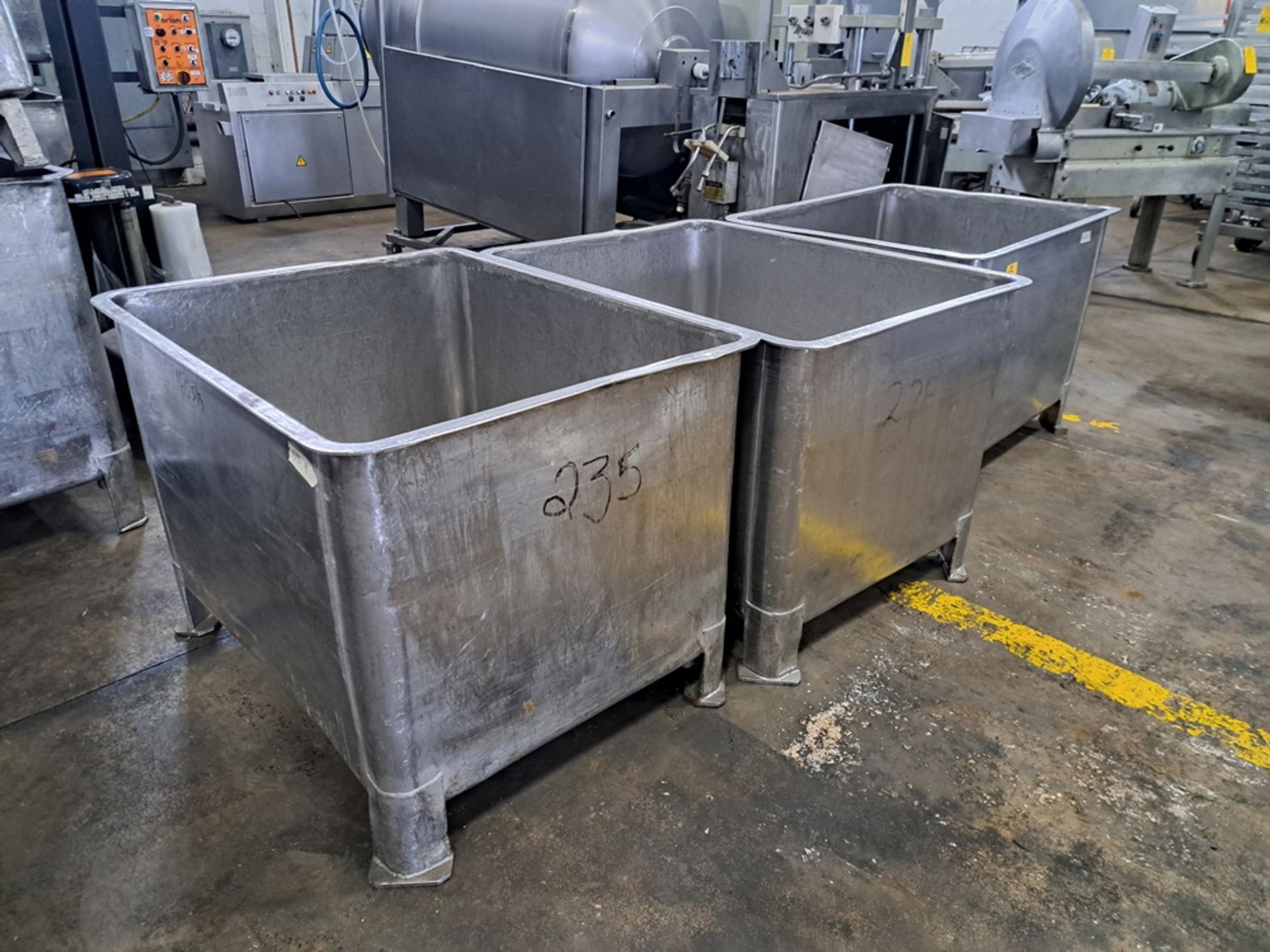 Stainless Steel Vats, 36" wide X 48" long X 31" deep (Located in Plano, IL)