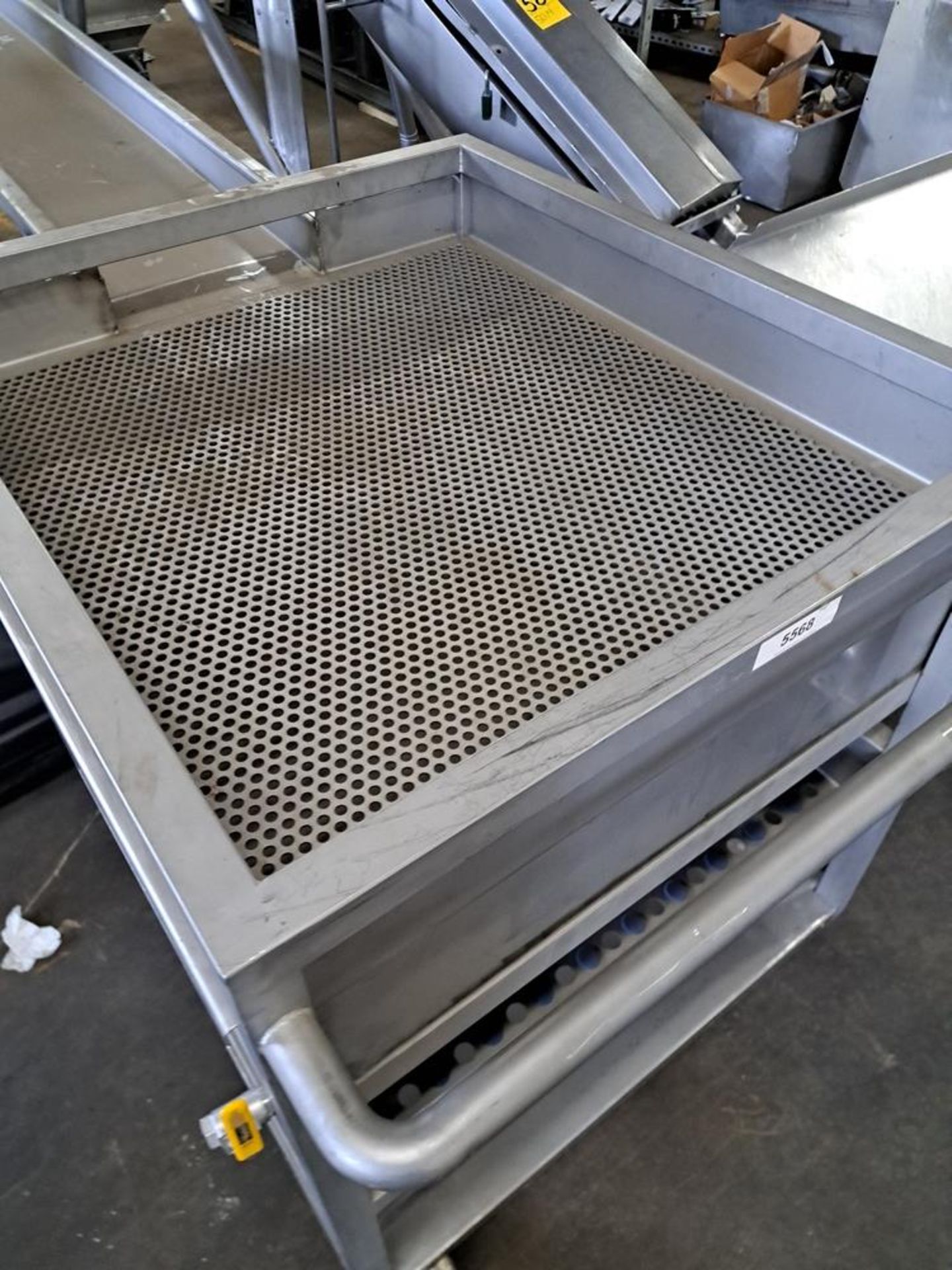 DeJong Portable Stainless Steel Product Sorting Trough, 31" wide X 36" long X 5" deep, perforated - Image 2 of 5