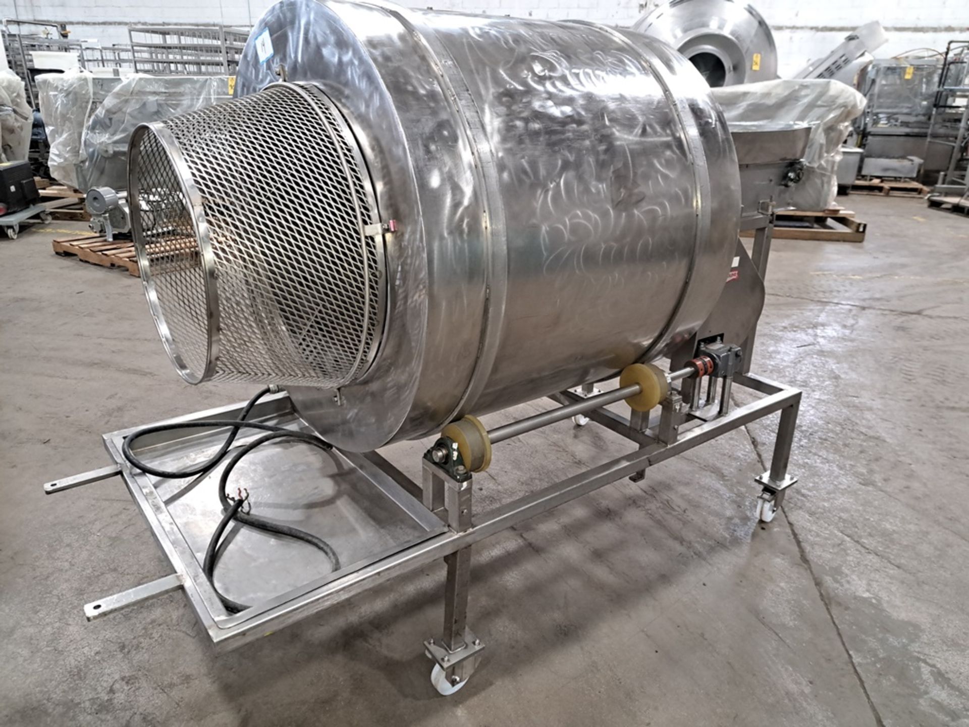 Moline Portable Stainless Steel Breading Applicator Tumbler, 40" diameter X 36" long drum, 18" - Image 3 of 8