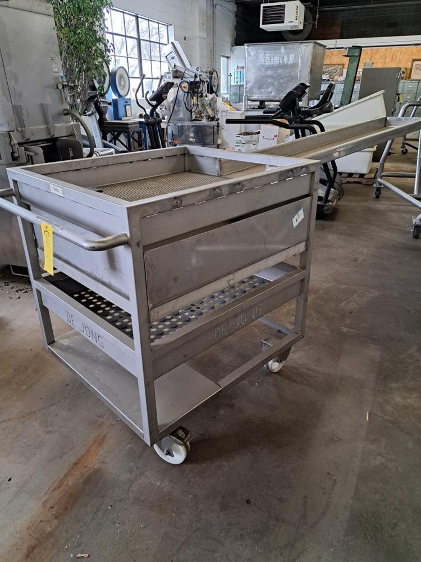 DeJong Portable Stainless Steel Product Sorting Trough, 31" wide X 36" long X 5" deep, perforated - Image 5 of 5