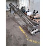 Stainless Steel Incline Conveyor (will accept 16" wide X approx. 15' long belt), 20" infeed, 6'