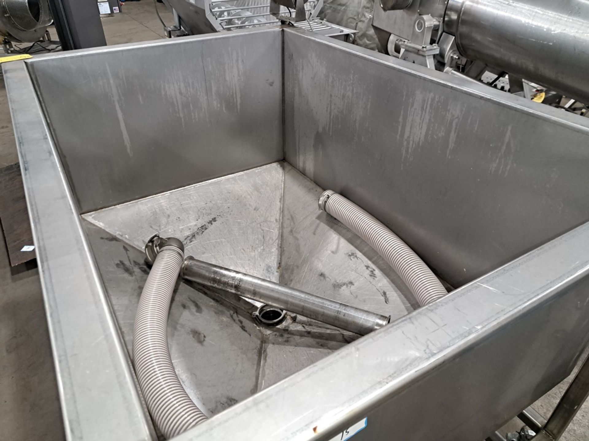 Stainless Steel Vacuum Load Hopper, 4' wide X 6' long X 40" deep tapered bottom, 4" outlet, Optima - Image 3 of 6