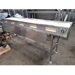 Stainless Steel Conveyor, 15" wide X 8' long X 40" tall, plastic belt, 1/2 h.p., 115/230 volts, 1