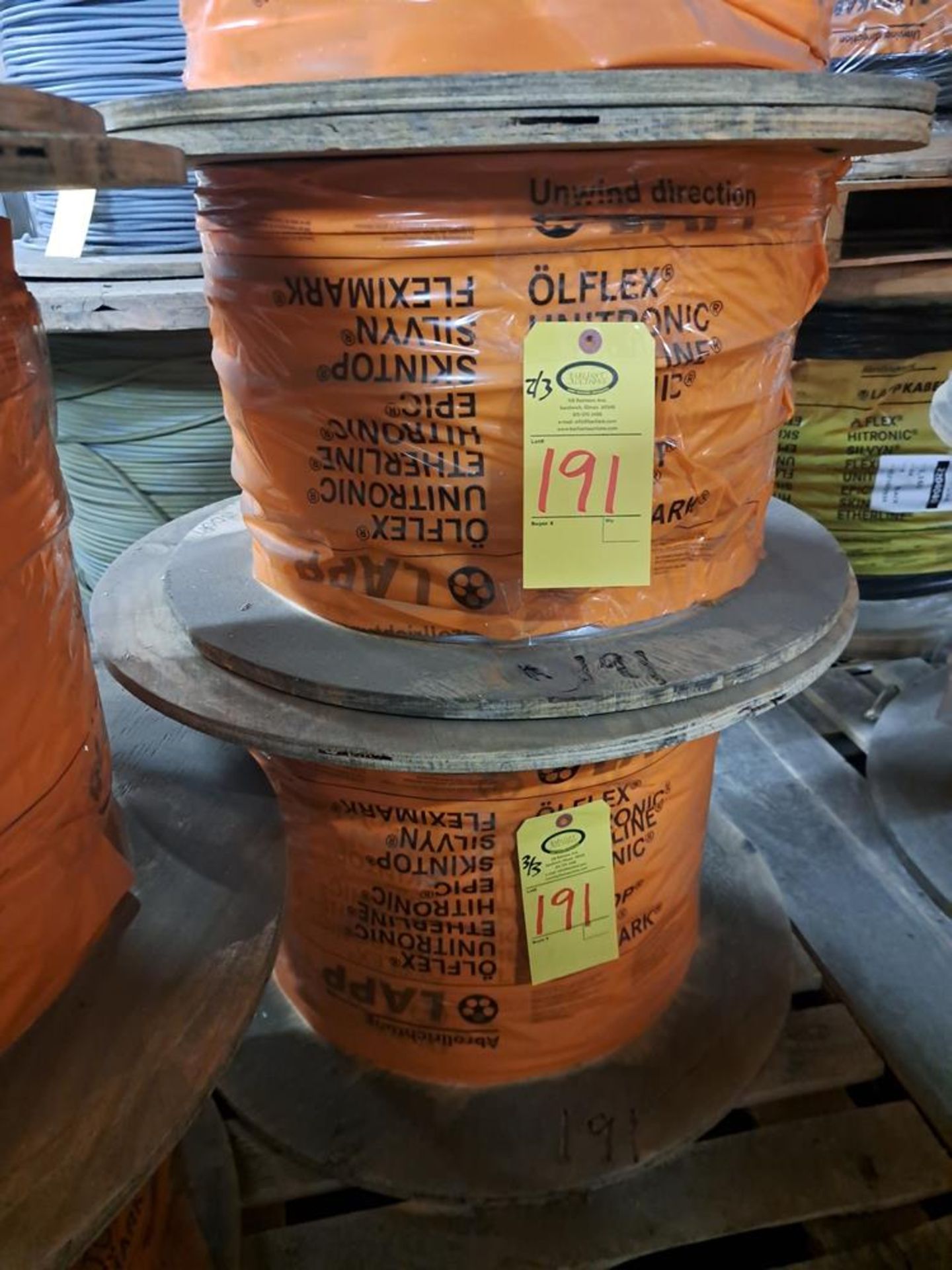 Lot of Olflex 190 CY 3G1 18/3C, (3) spools, 1,500 ft, 1,500 ft, 1,500 ft (Located in Sandwich, IL) - Image 2 of 5