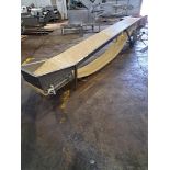 Stainless Steel Incline Conveyor, 16" wide X 15' long plastic belt, 24" infeed, approx. 4' discharge