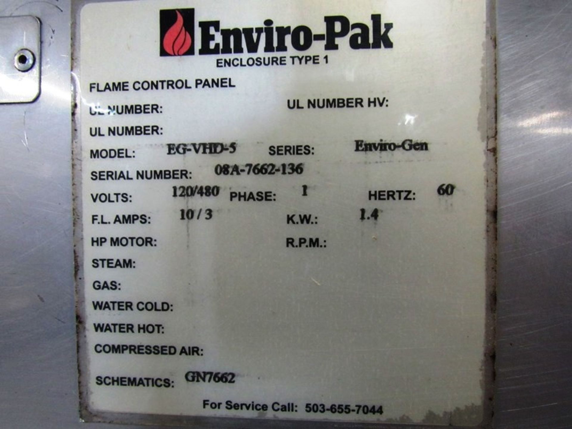 Enviro-Pak Mdl. EG=VHD-5 Natural Wood Burning Smoke Generator, electric fired, 23" diameter - Image 7 of 7