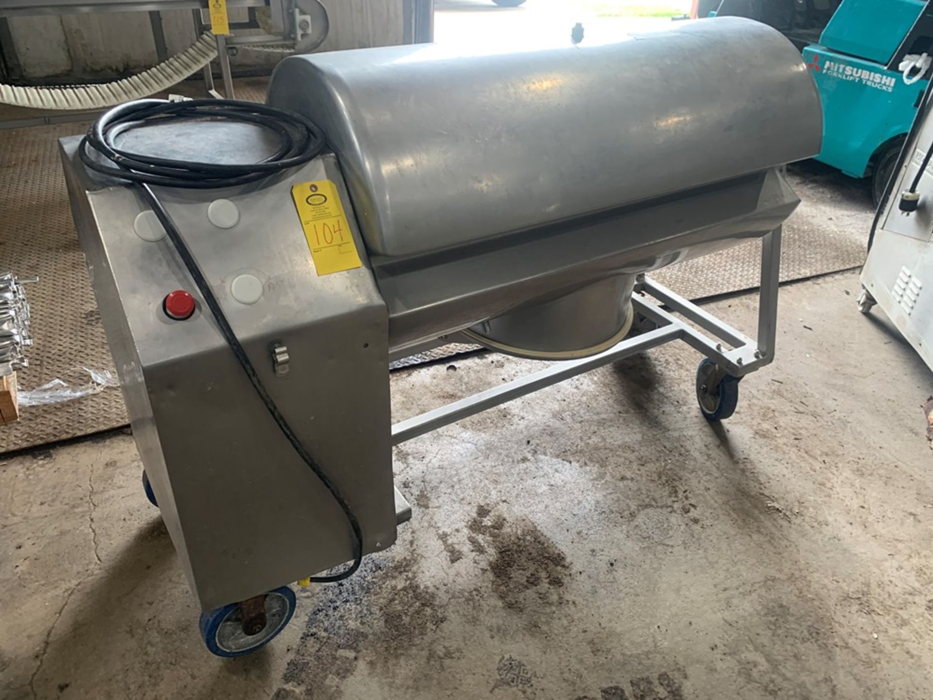 Stainless Steel Vacuum Tumbler, 110 volts, 1 phase, 4' long X 2' diameter drum (Located in Plano,