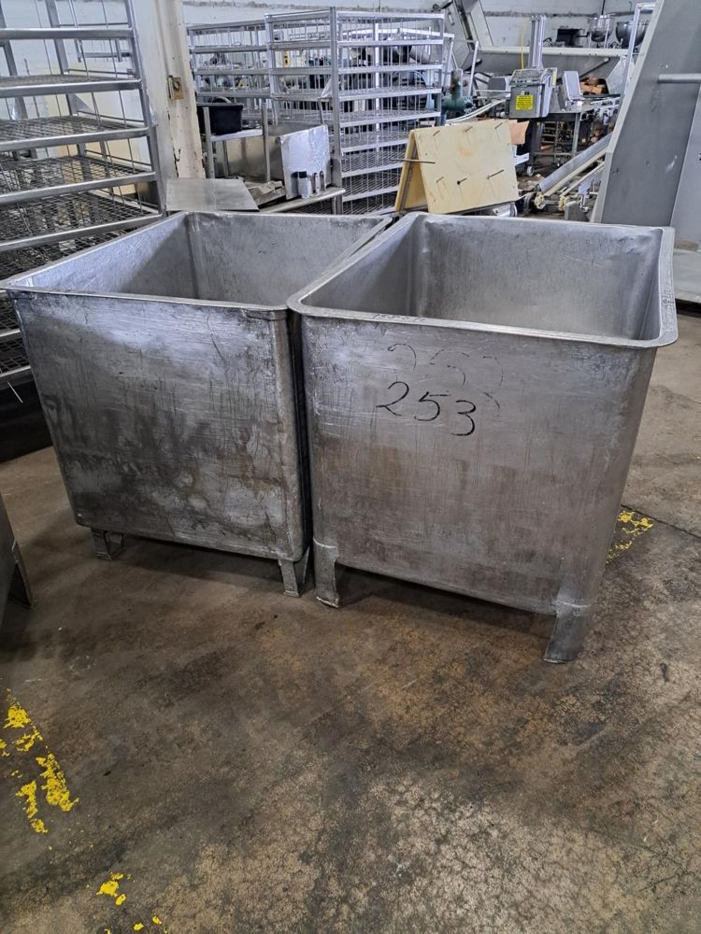 Stainless Steel Vats, 36" wide X 48" long X 36" deep (Located in Plano, IL)